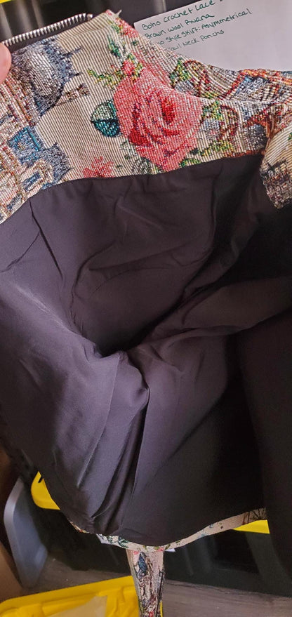 Women's Jacket Tapestry Floral Cotton Blend Cottagecore
